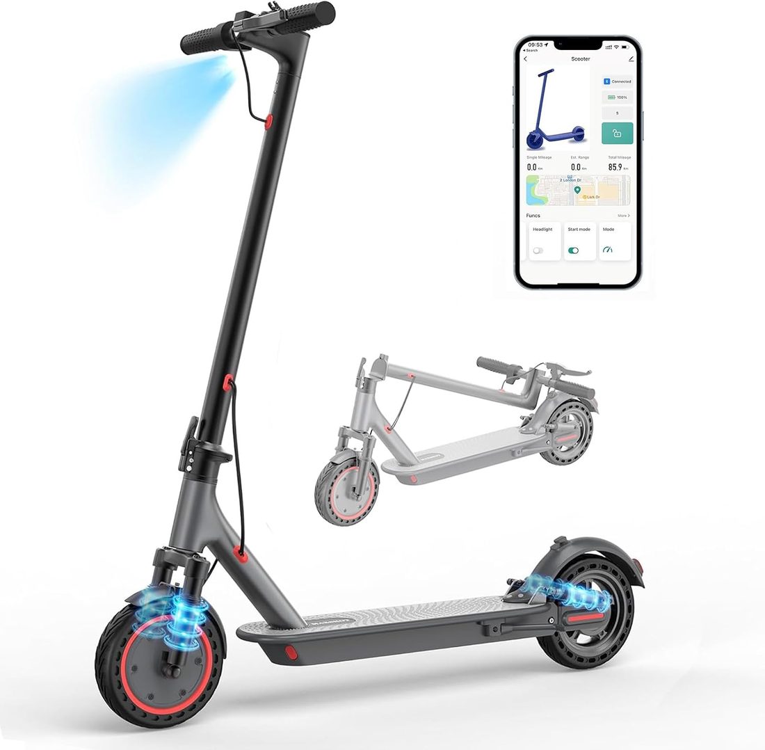 MAXSHOT Dual Suspension Electric Scooter with Seat Bag
