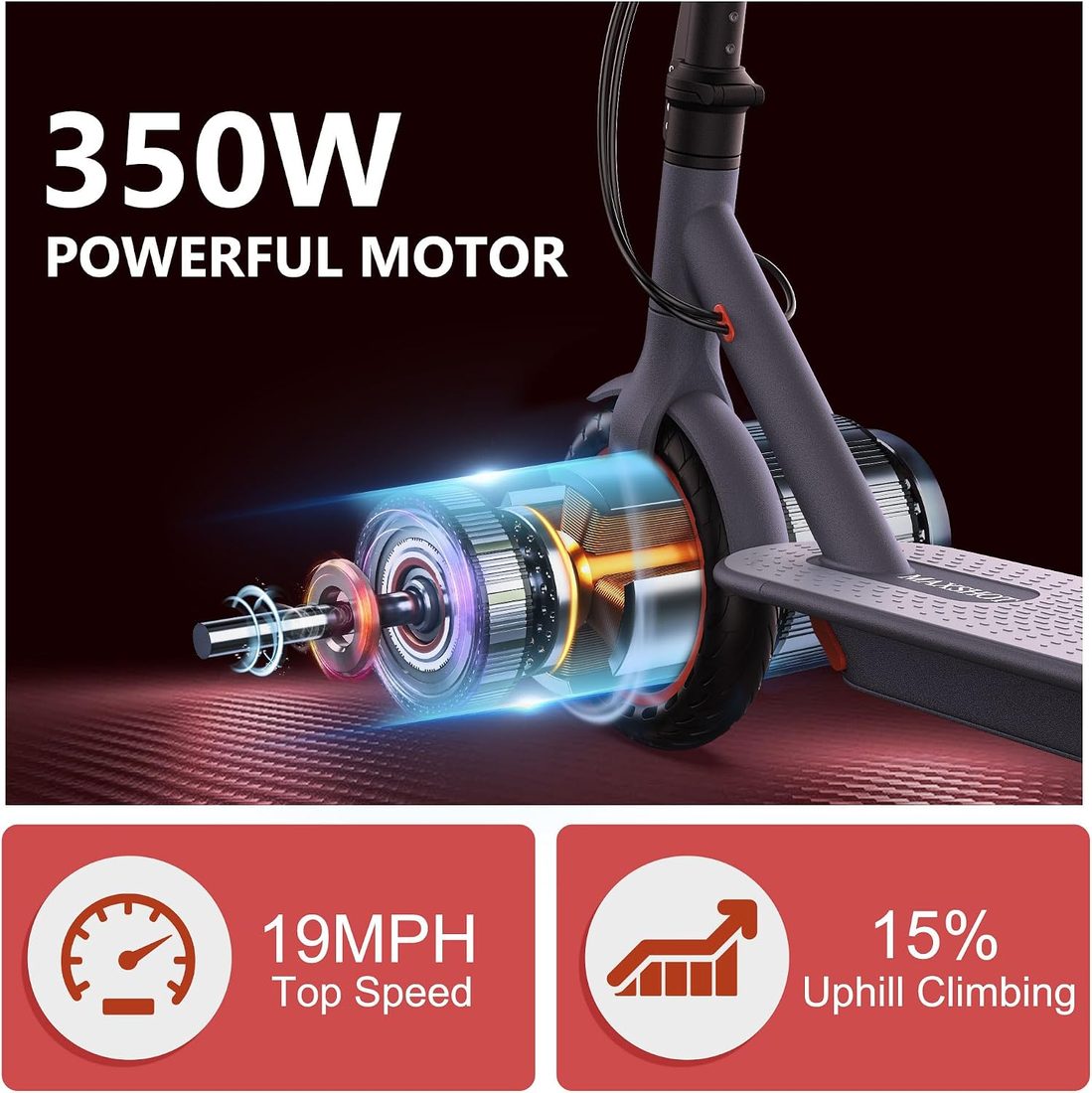 MAXSHOT V1 Electric Scooter — Black/Red photo 2