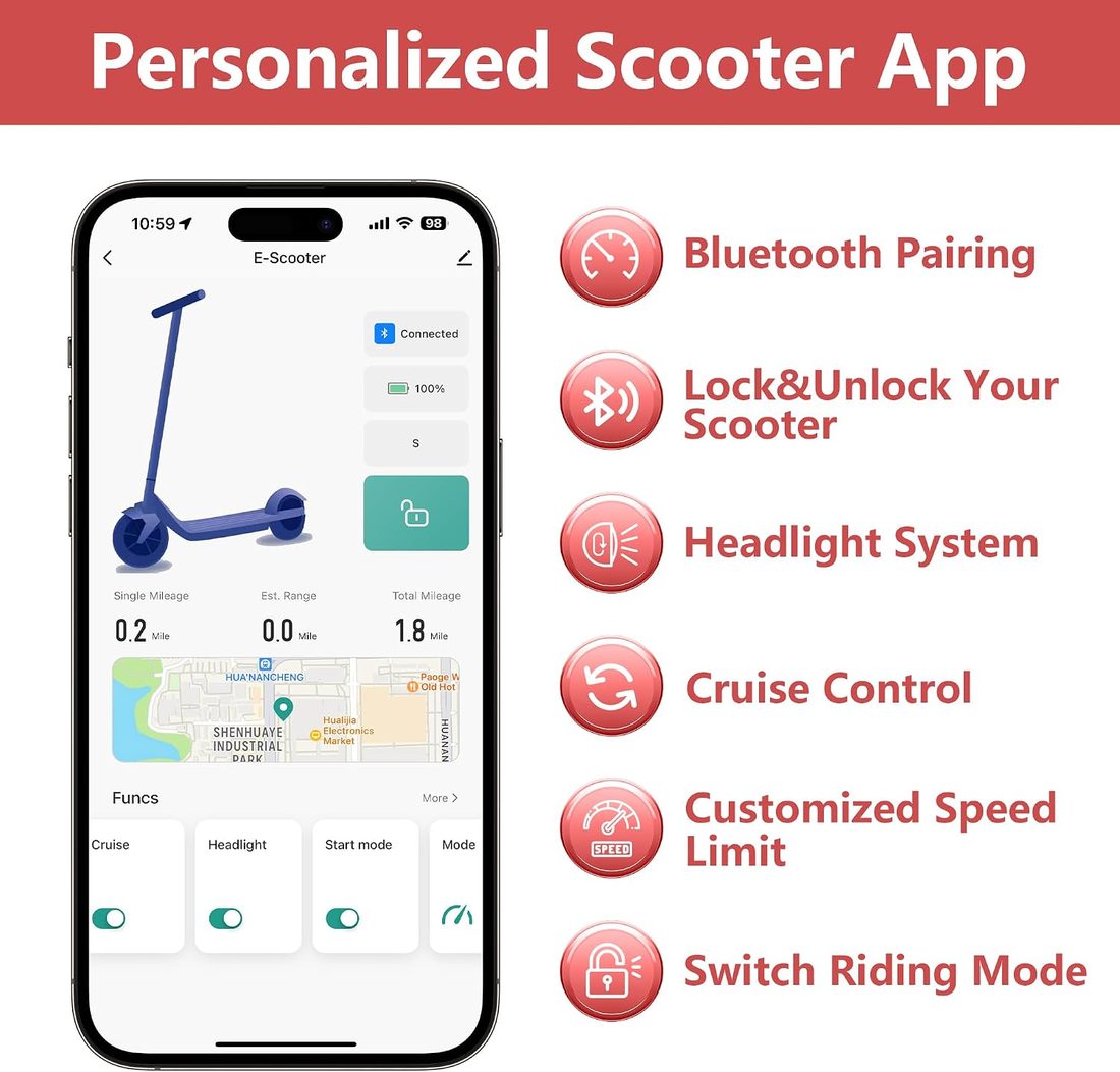 MAXSHOT V1 Electric Scooter — Red/Gray photo 5