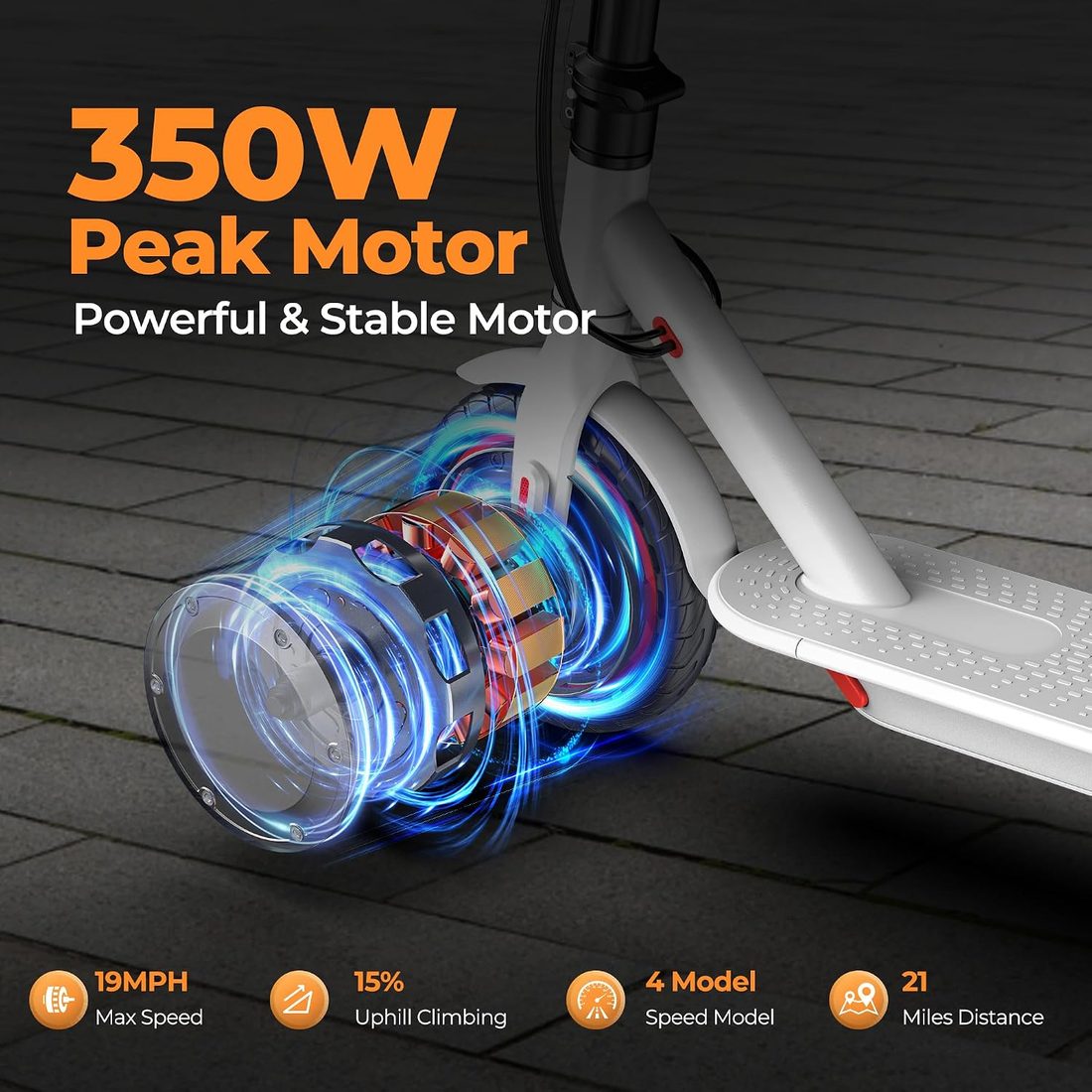 MAXSHOT V1 Electric Scooter — White photo 3
