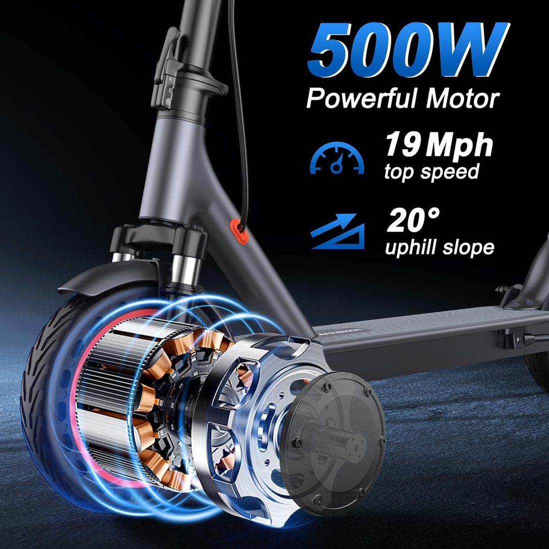 MAXSHOT V1S PRO Electric Scooter — Gray with Blue Shocks photo 2