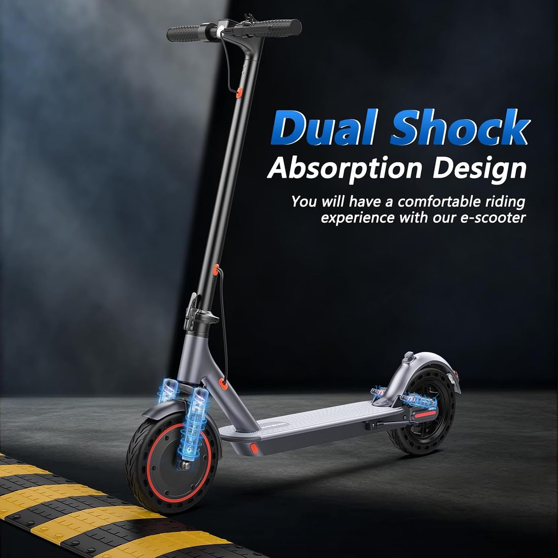 MAXSHOT V1S PRO Electric Scooter — Gray with Blue Shocks photo 4